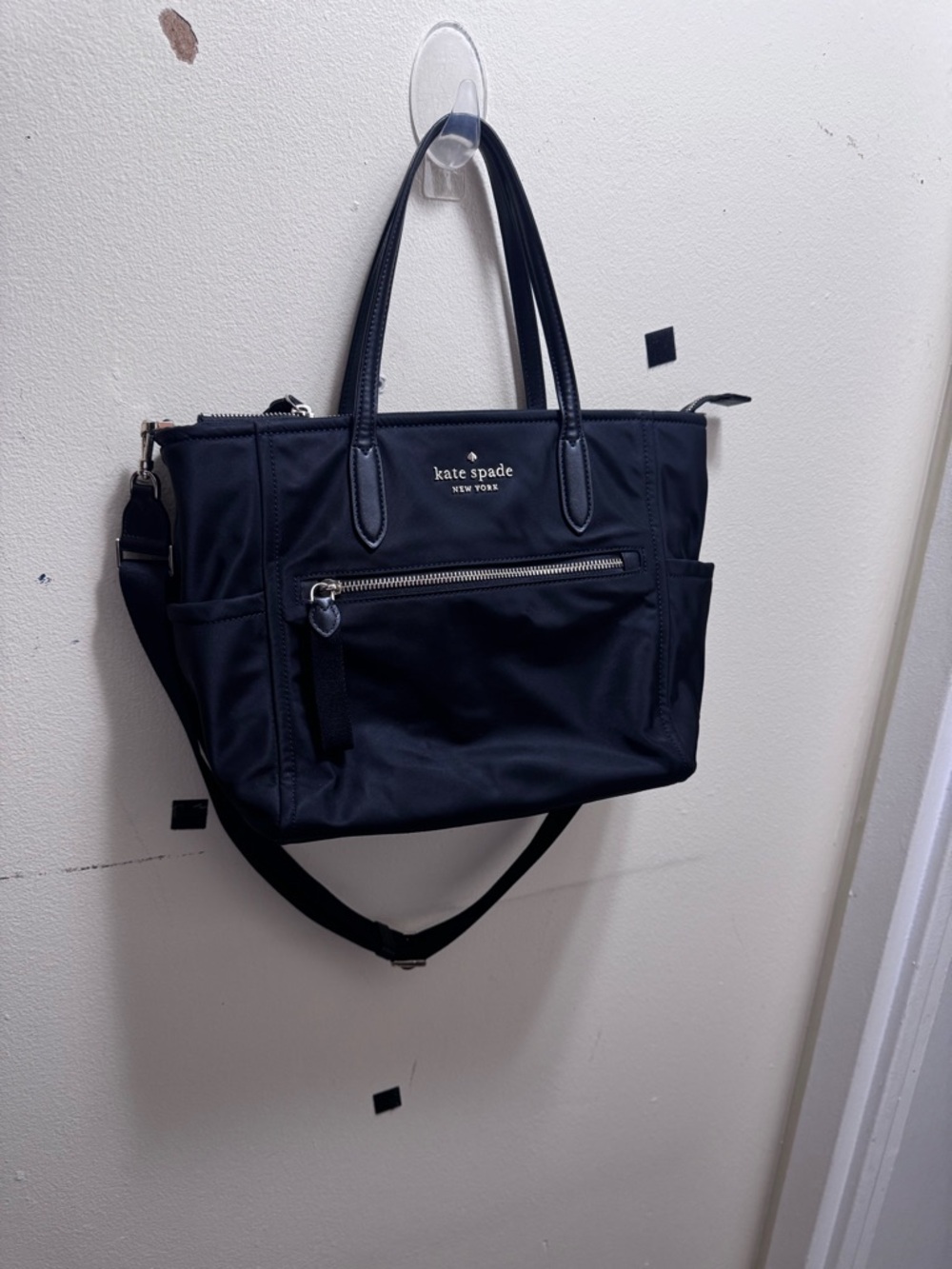 kate spade black nylon tote with crossbody strap - Picture 2 of 5